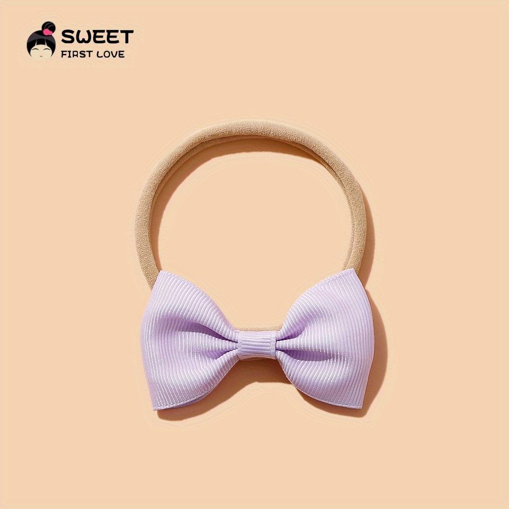Baby Girls Sweet Bowknot Headband Soft Nylon Elastic Hairband