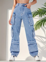 Cargo Pants Wide Leg Jeans High Waist Loose Fit Y2K & Kpop Style