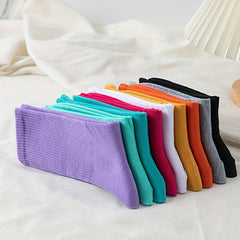 10 Pairs Girls Plain Crew Socks for Kids