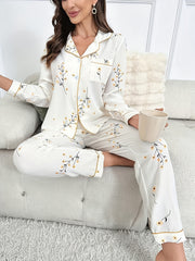Floral Pajama Set Long Sleeve Top & Pants