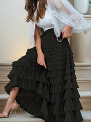 Layered Ruffles Tulle Skirt for Women