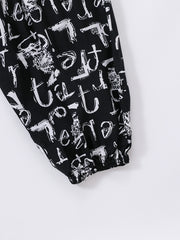 Loose Letter Graffiti High Waist Bloomers Pants