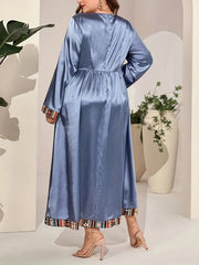 Abaya Dress Women's Plus Geometric Print Maxi Jalabiya Dress
