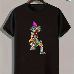 Anime Print Men's Graphic T-shirt Casual Comfy Tees For Summer