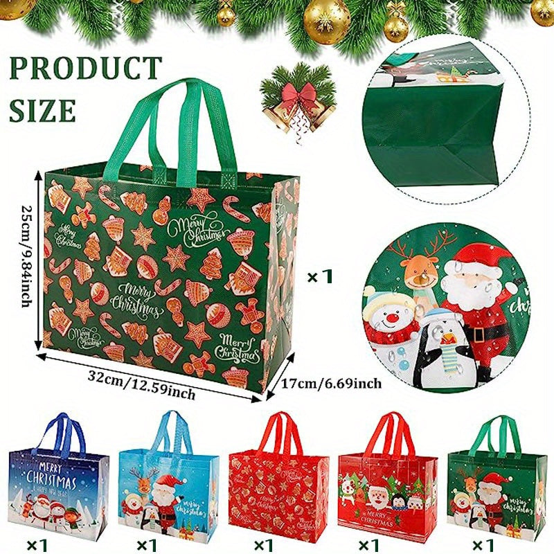 Reusable Christmas Tote Bags Large Non-woven Gift Wrap Bags