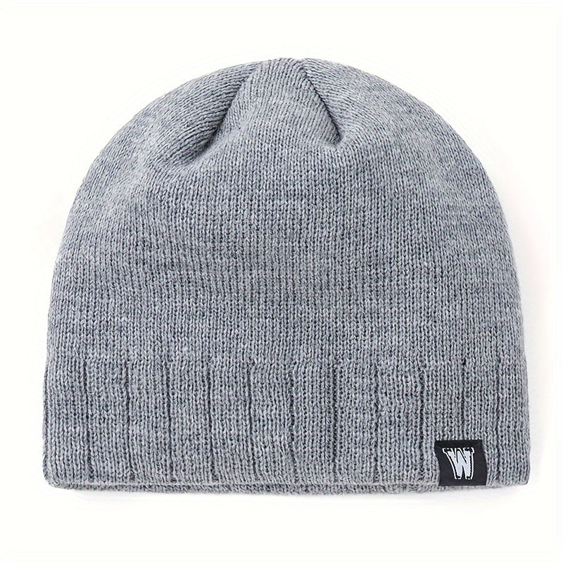 Knitted Hat Winter Warm Beanie Hat Outdoor Coldproof Pullover Hat