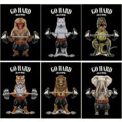 Animal Weightlifting Canvas Inspirational Wall Art for Fitness Room