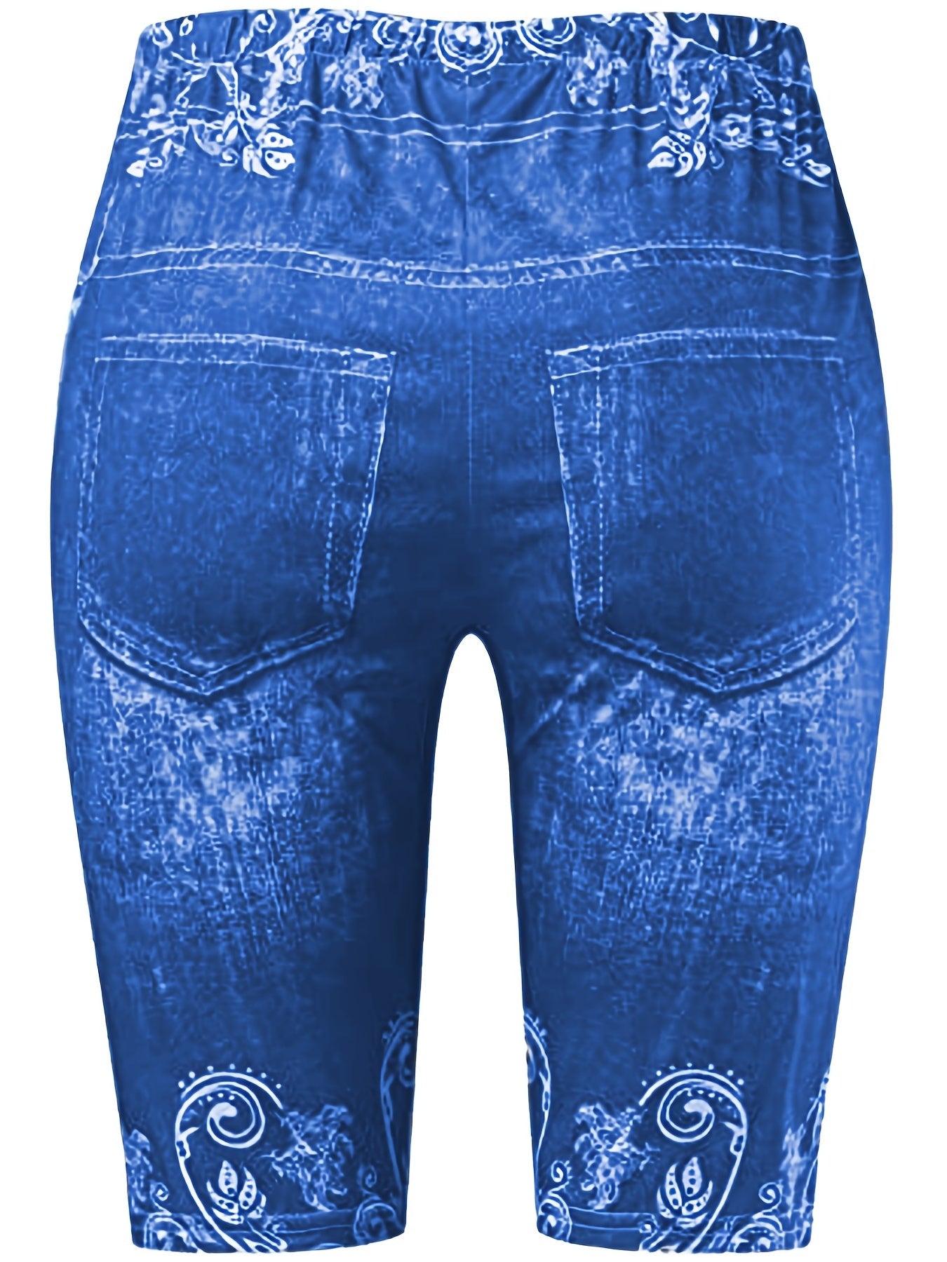 Sexy Butterfly Print Short Leggings High Waist Slim Bottoms