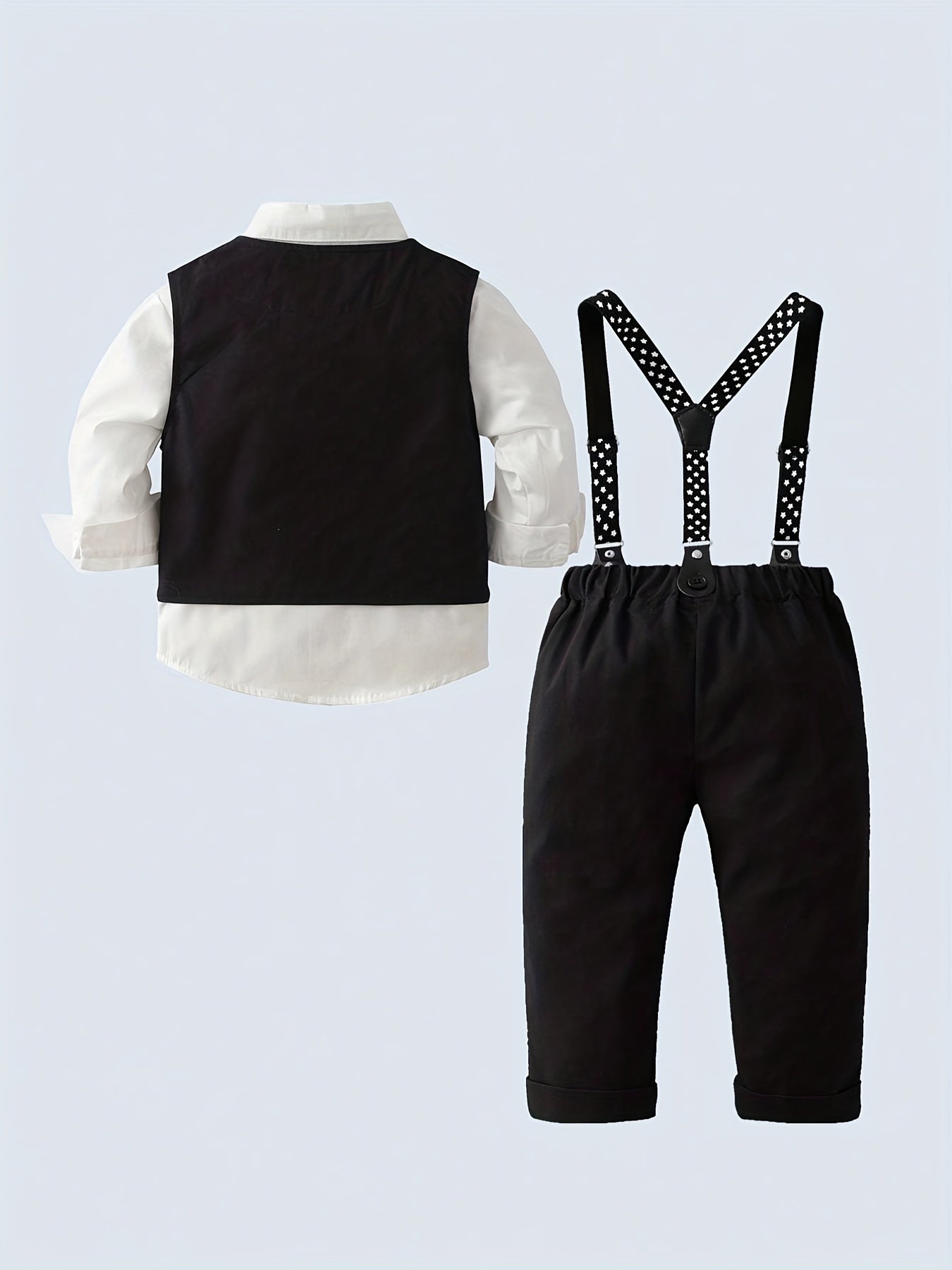 Baby Boys Gentleman Vest Bib Pants Set Party Costume