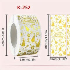 120pcs Golden Rose Stickers Christmas Gift Card Seal Label Navidad