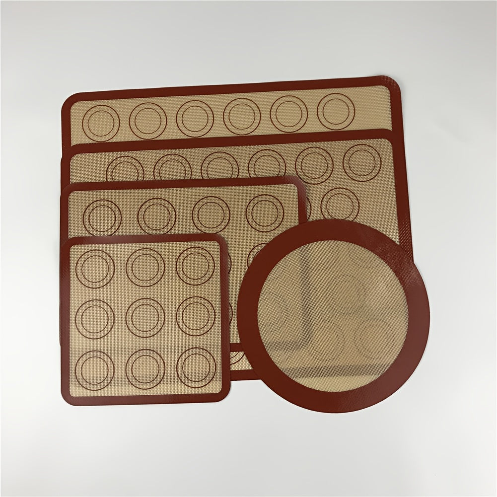 5pc Silicone Baking Mat Set Oven Kneading Pad Air Frying Pan Mat