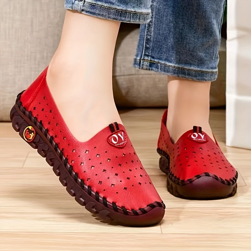Women's Hollow Out Flat Loafers Slip On Shoes