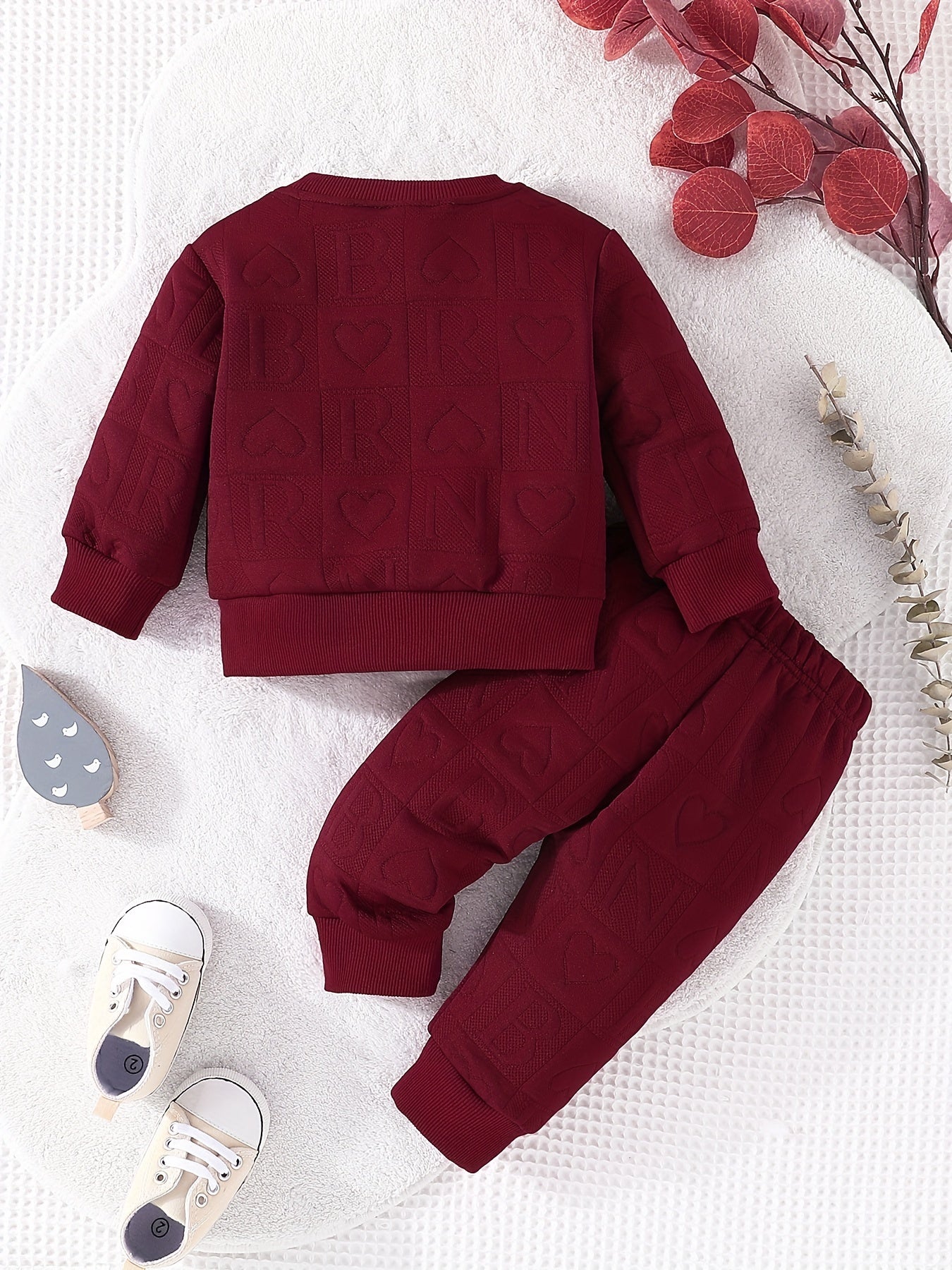 2pcs Baby Girls Letter Long Sleeve Top & Pants Baby Clothes