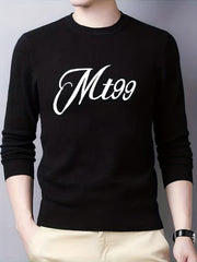 Men's Knitted Crew Neck Sweater for Fall Winter