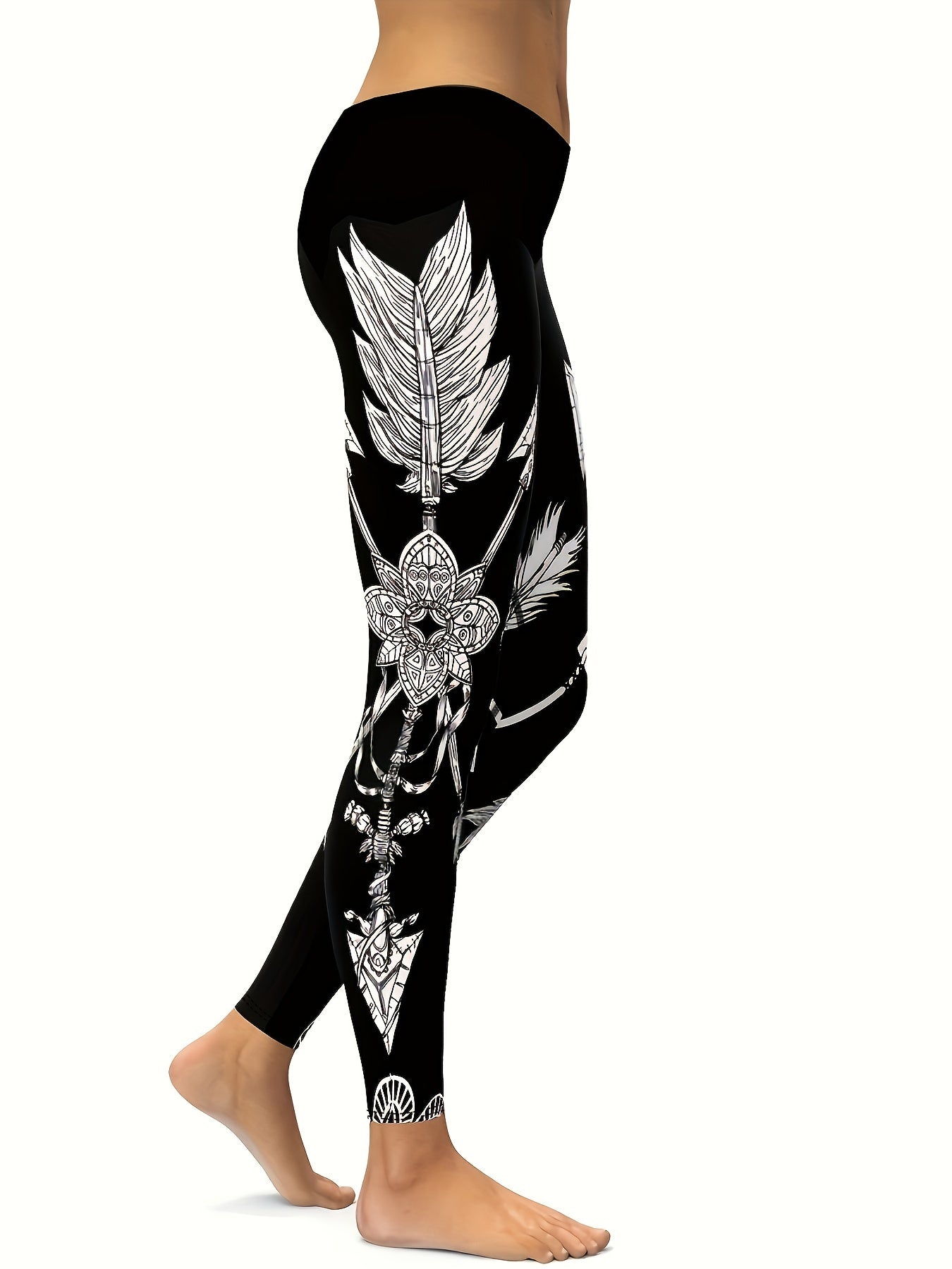Women's Printed Skinny Leggings for Sports Fitness Yoga