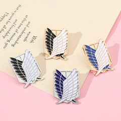 4pcs Shield Brooch Wing Cross Enamel Pin Metal Badge for Girls