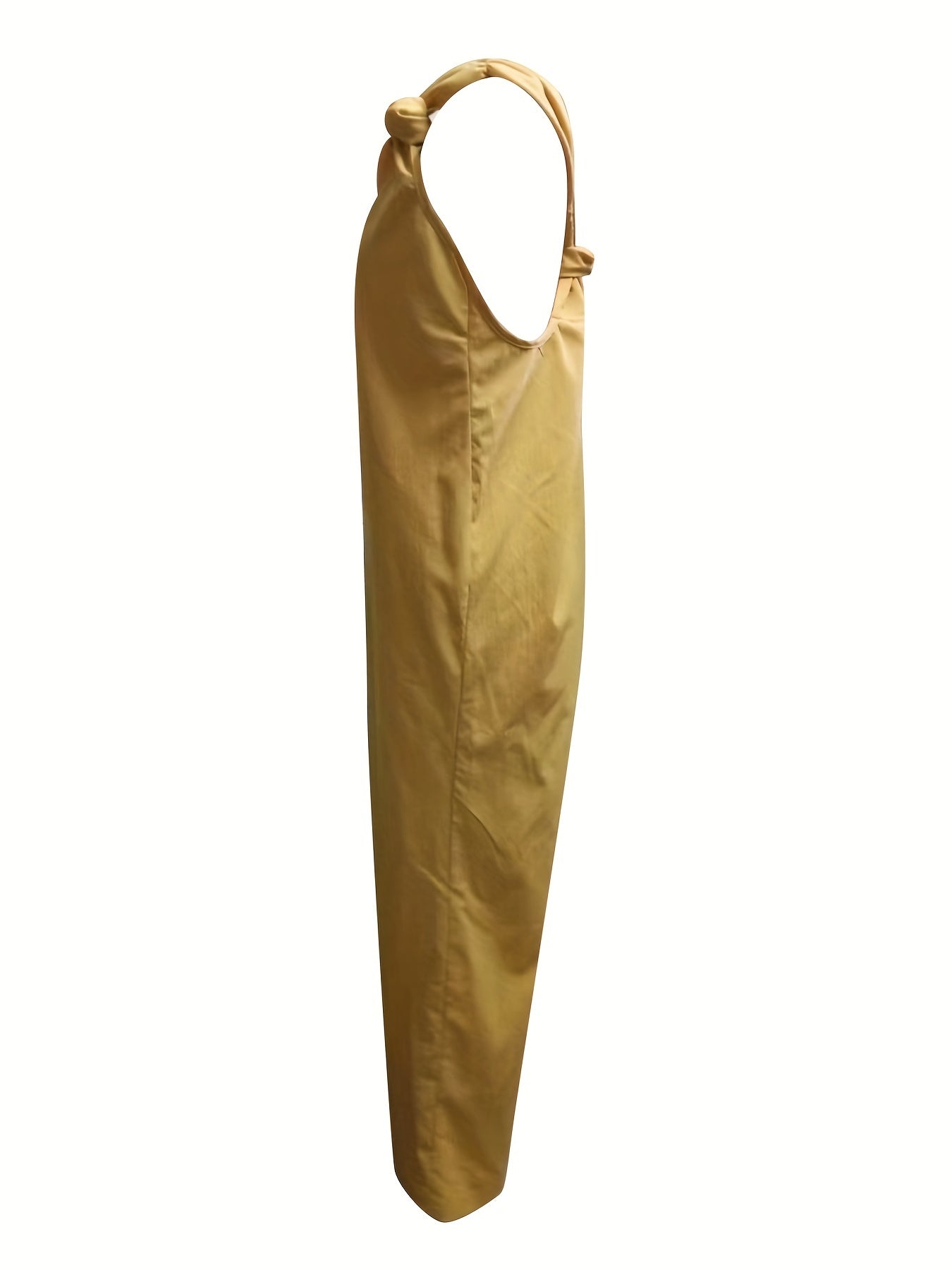Sleeveless V Neck Jumpsuit Wide Leg