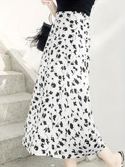 Floral Print High Waist Maxi Skirt
