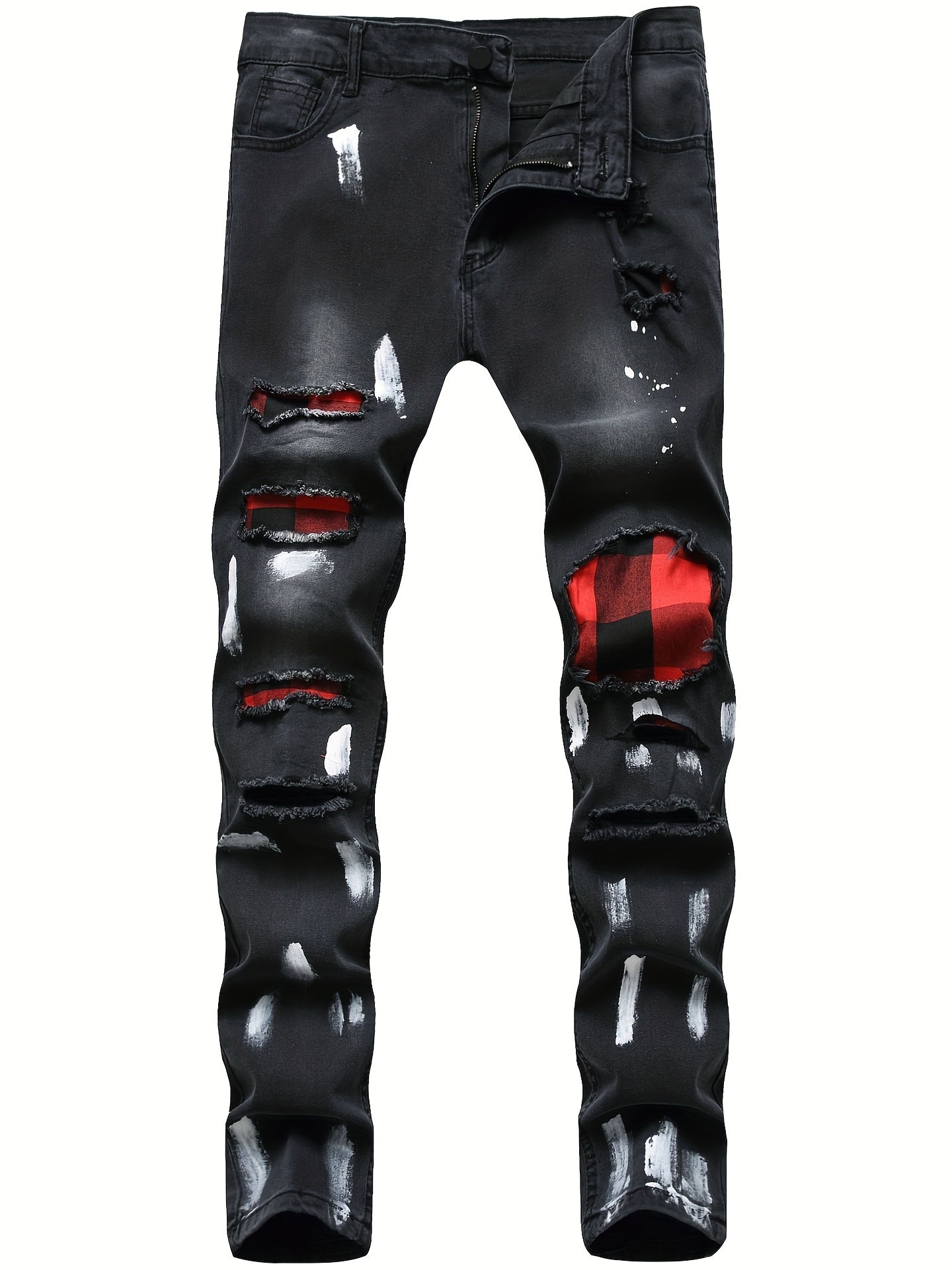 Men's Ripped Jeans Casual Street Style Distressed Denim Pants