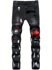 Men's Ripped Jeans Casual Street Style Distressed Denim Pants