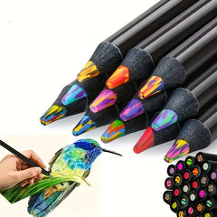 10 Pack Recycled Wood Coloring Pencils 7 Vibrant Colors Lightweight Art Supplies