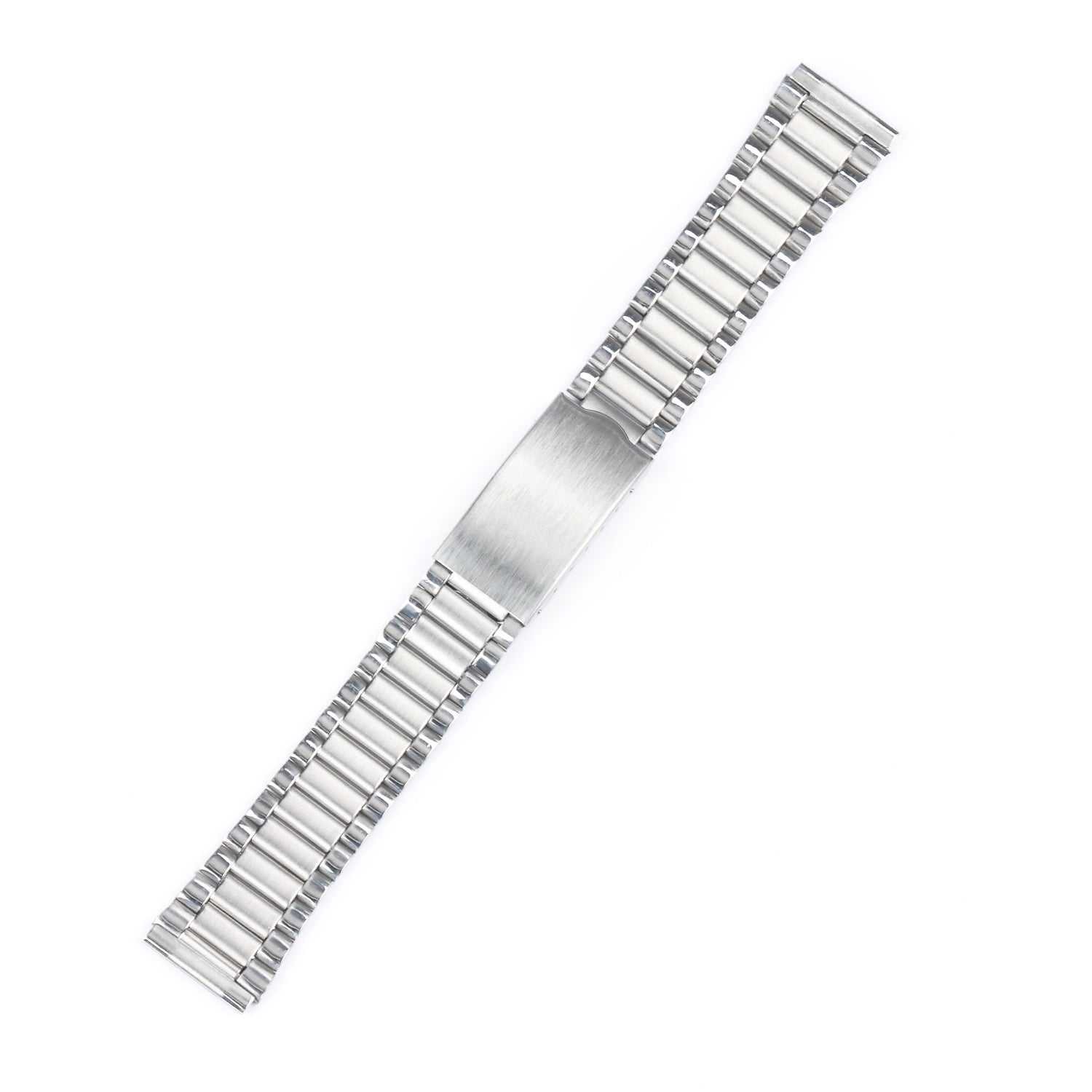 Stainless Steel Watch Band Metal Bracelet Folding Clasp Silver