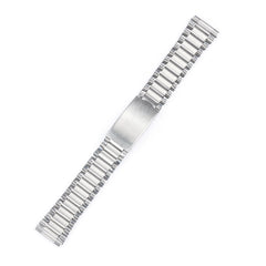Stainless Steel Watch Band Metal Bracelet Folding Clasp Silver