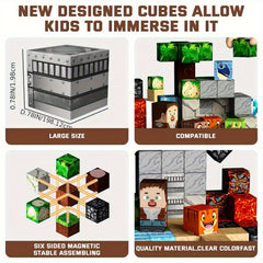 80pcs Magnetic Blocks Create Your Own Dinosaur Land Scene Magnet Tiles Toys