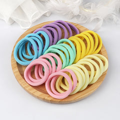 50pcs Girl Mixed Colors Hair Ties High Elastic Hair Accessories