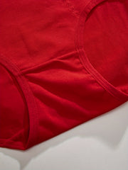 3pcs Solid Briefs Comfy & Breathable Stretchy Intimates Panties