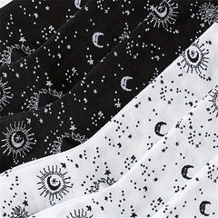 6 Pairs Moon & Sun Print Socks Halloween Mid Tube Women's Stockings