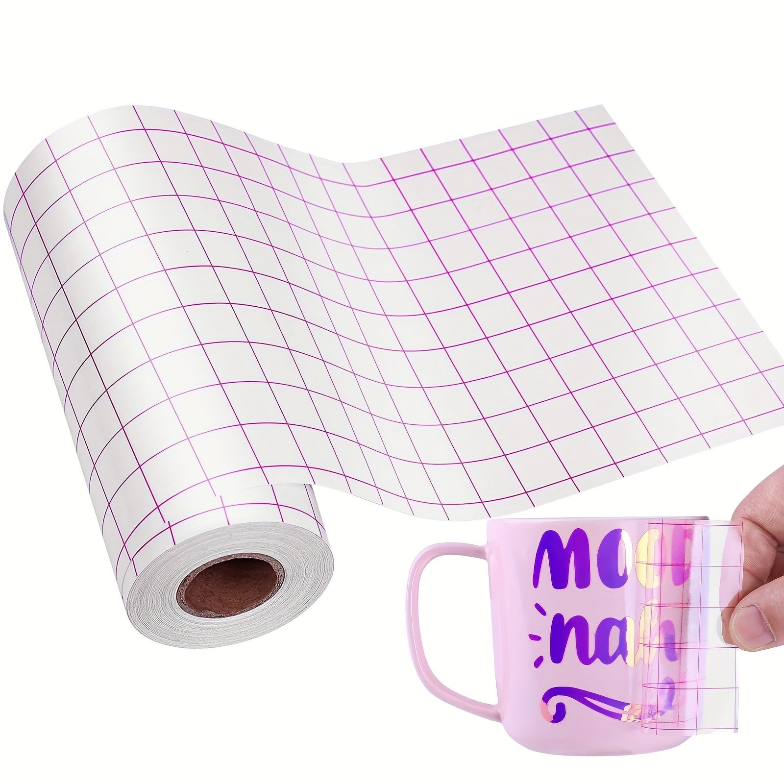 Red Grid Transfer Tape For Vinyl Clear Adhesive Paper