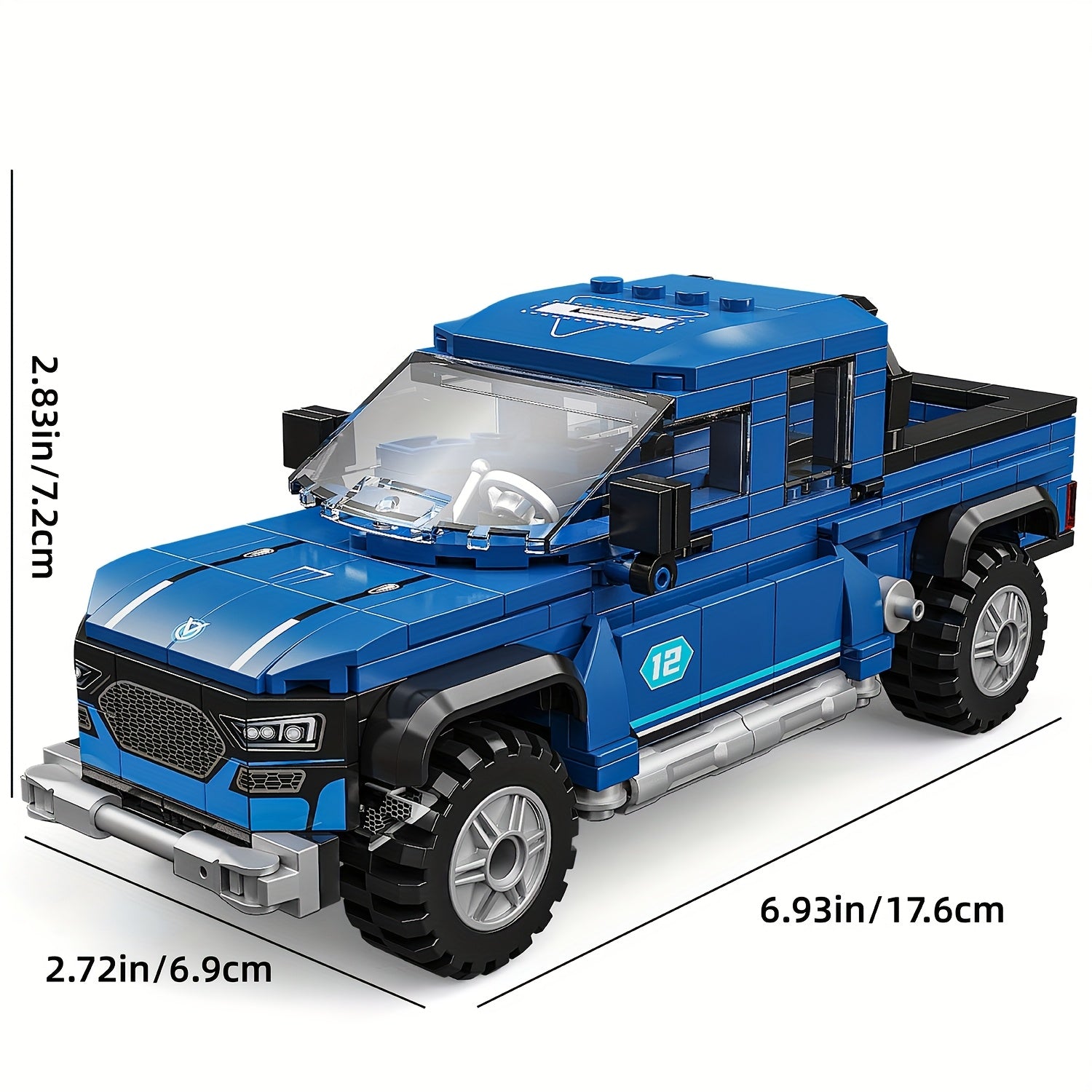 Racing Truck Building Set 336pcs ABS 4x4 Wheels Detailed Ideal Kids 6 Adults