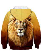 Lion 3D Print Kid's Hoodie Long Sleeve Top Casual Boy's Clothes