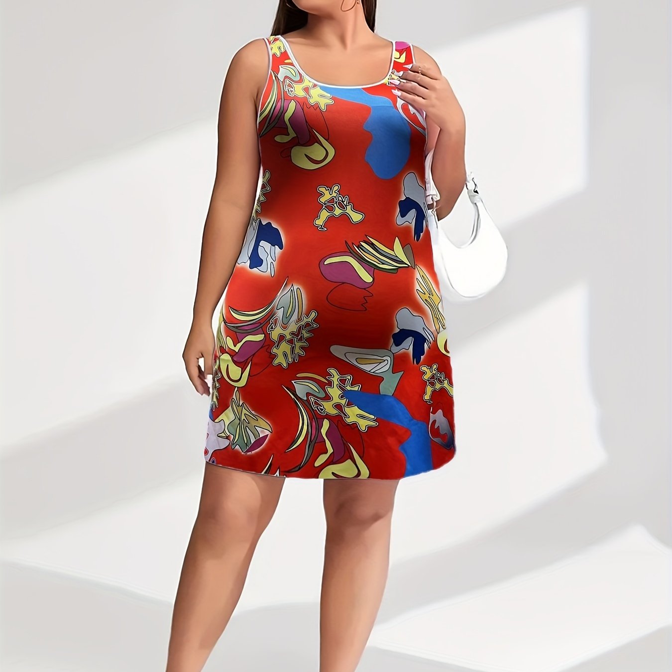 Abstract Print Pajama Tank Dress