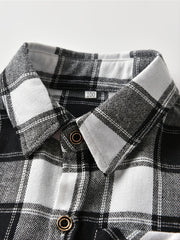 Baby Plaid Shirts Long Sleeve Button Down Blouse Tops For Boys And Girls