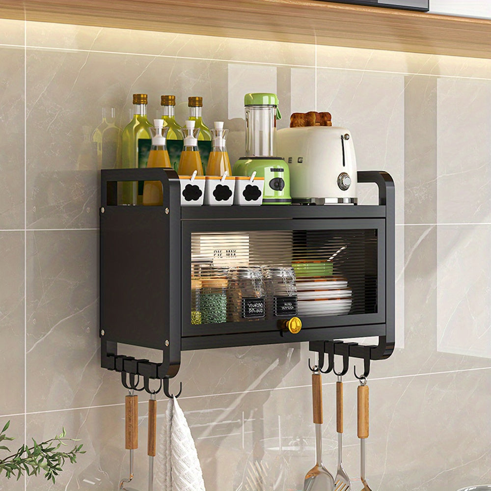 Heavy Duty Wall Mounted Storage Cabinet with Doors and Hooks