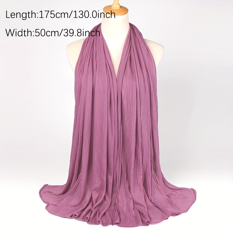 Classic Wrinkle Shawl Long Thin Sunscreen Shawl Breathable Scarf