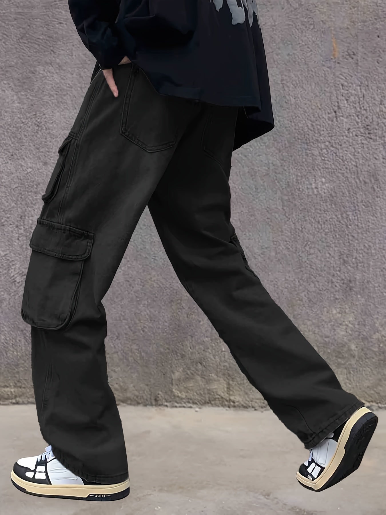 Men's Wide Leg Baggy Denim Pants Spring Summer