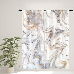 Marble Decorative Curtains Waterproof Modern Pink Gray Green Rod Pocket Curtains
