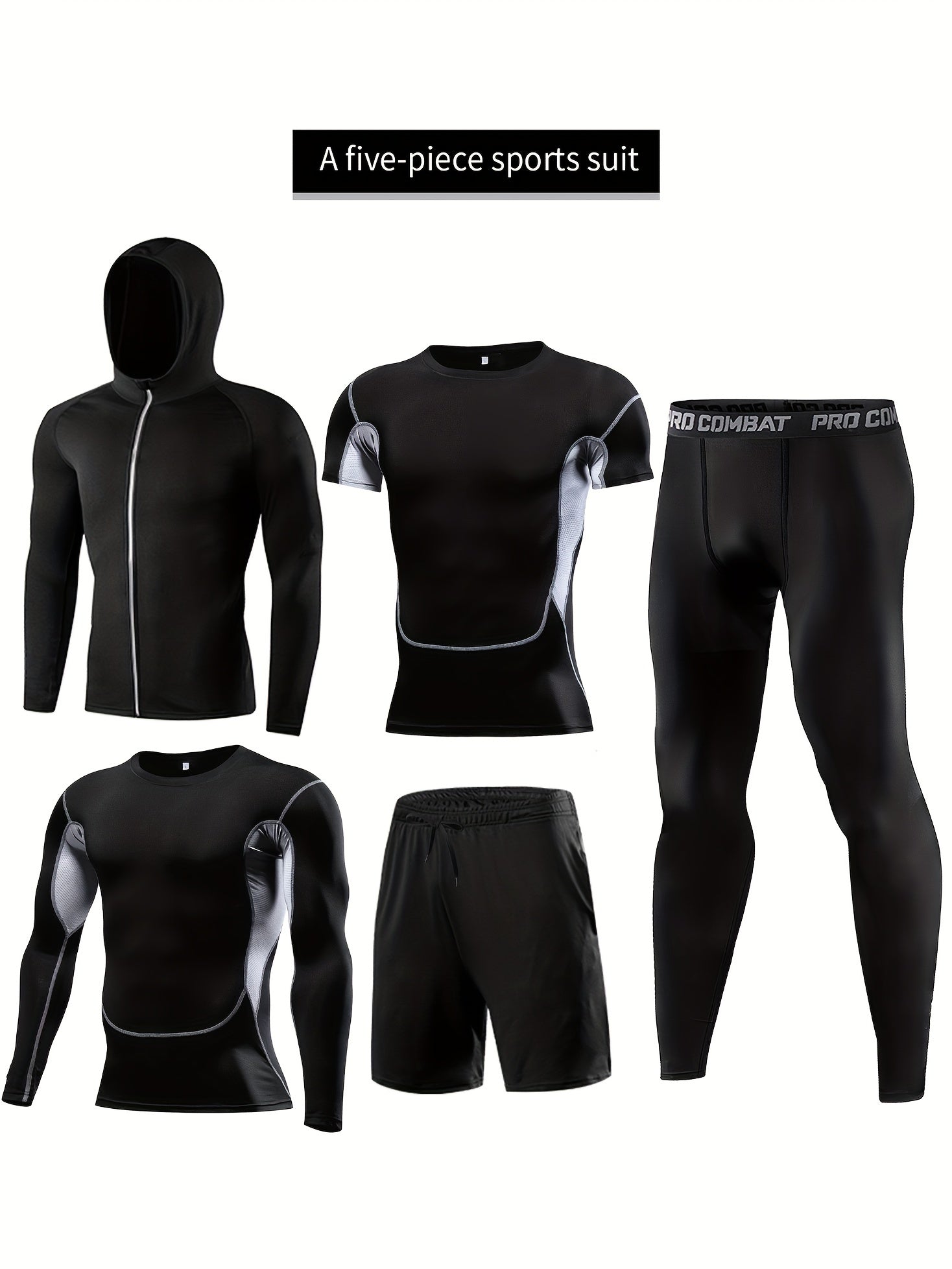Men's Compression Suit Long Pants Long Sleeve Shirt Sports Shorts