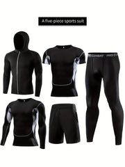 Men's Compression Suit Long Pants Long Sleeve Shirt Sports Shorts