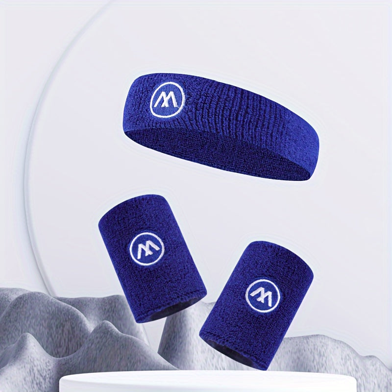 Breathable Sweat Absorbent Headband & Wristbands Set
