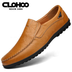CLOHOO Custom Leather Loafer Shoes Lightweight Rubber Sole Casual Sneakers