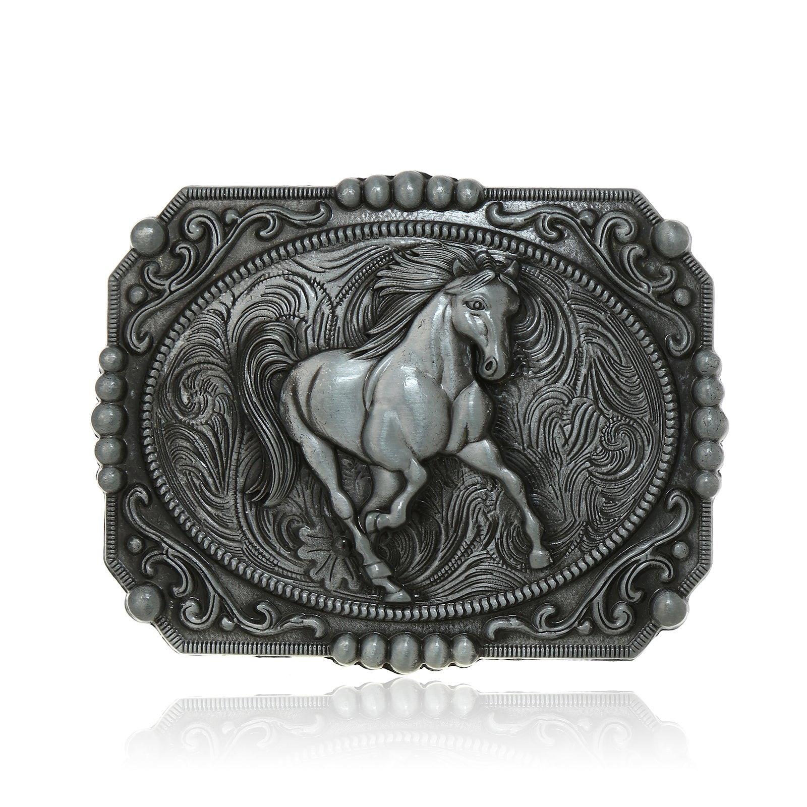 Western Cowboy Horse Belt Buckle