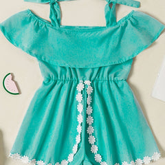 Toddler Girls Cold Shoulder Rompers Kids Summer Clothes