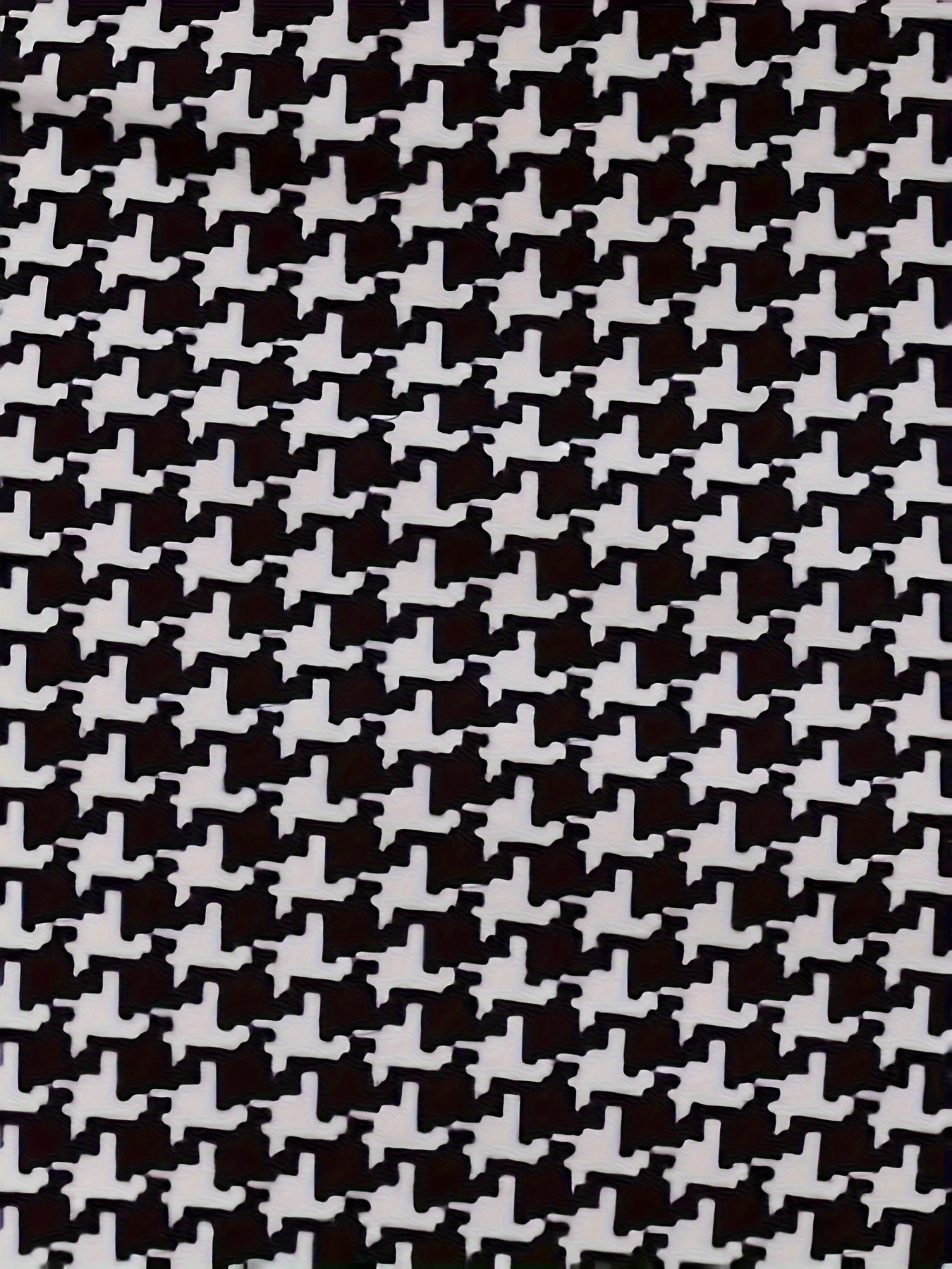 Houndstooth Print High Rise Slim Fit Skirt