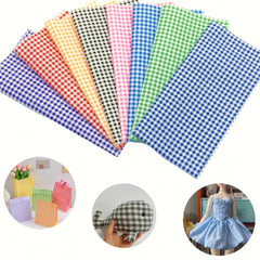 8pcs 24 Colorful Plaid Fabric Squares Pre Cut DIY Handicraft Sewing Apparel Craf