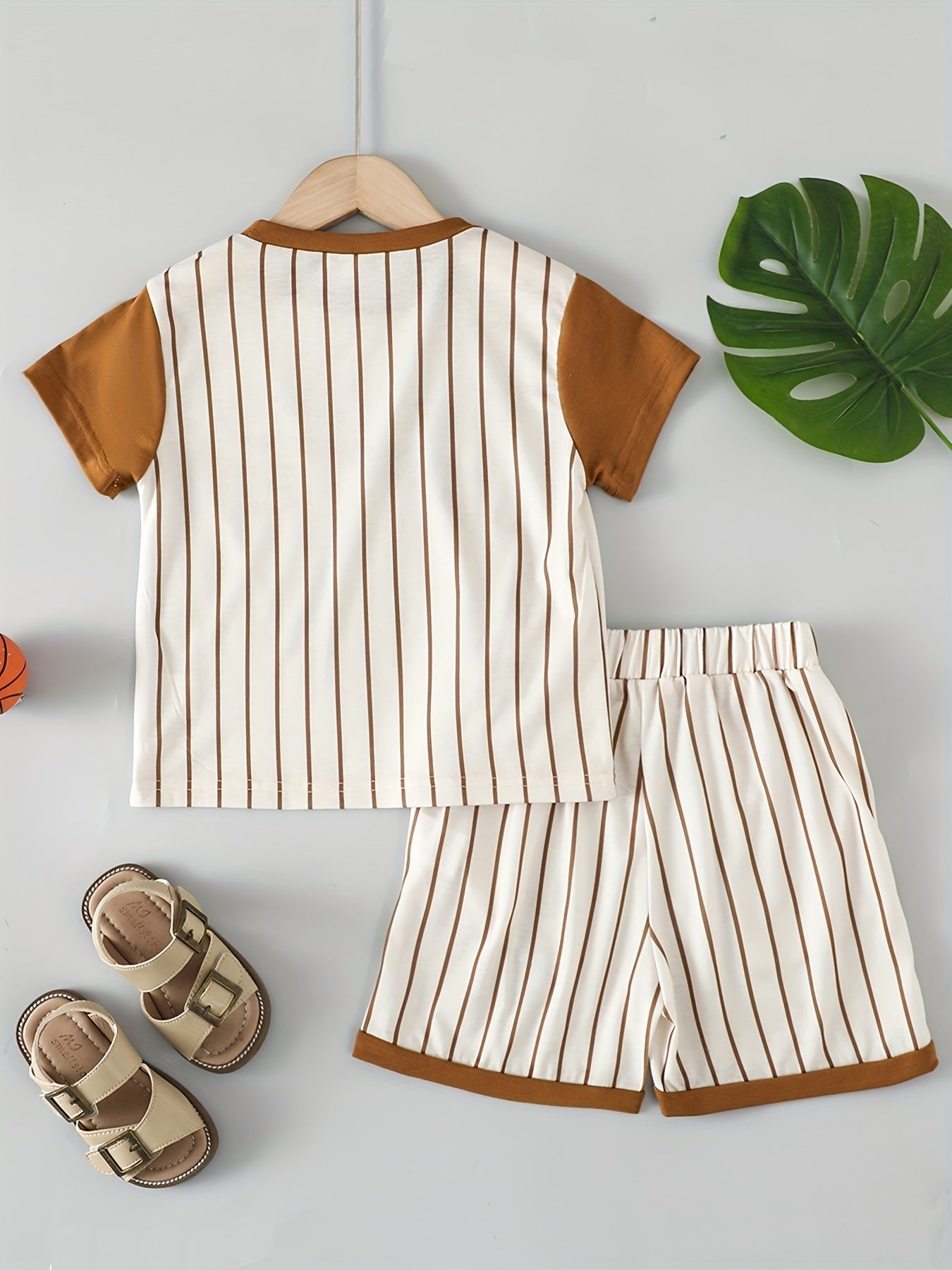 Boys York Number 23 Striped Casual Outfit Round Neck T shirt & Shorts