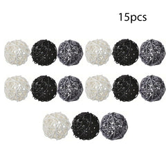 15pcs Decorative Rattan Balls Craft Orbs for Home and Party Decor